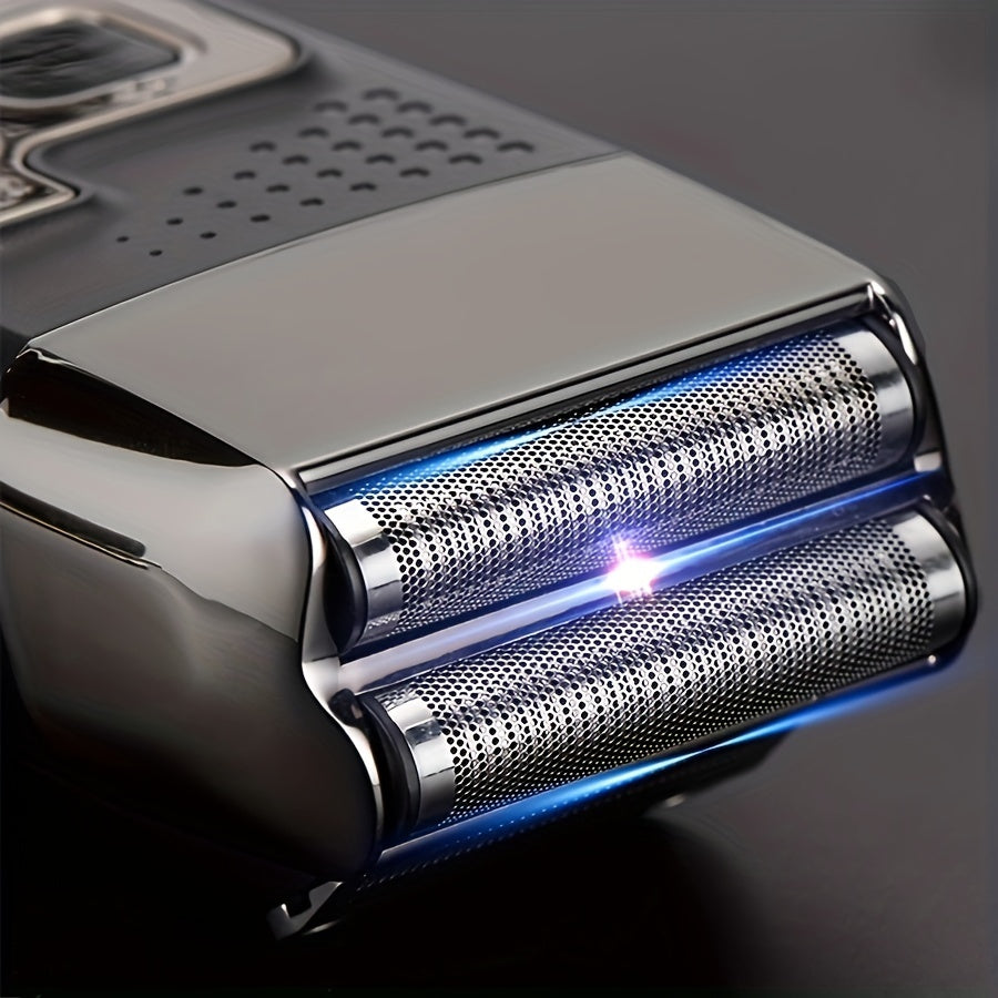 Men's Cordless Electric Razor with USB Rechargeable Twin Blade Trimmer and Washable Shaver