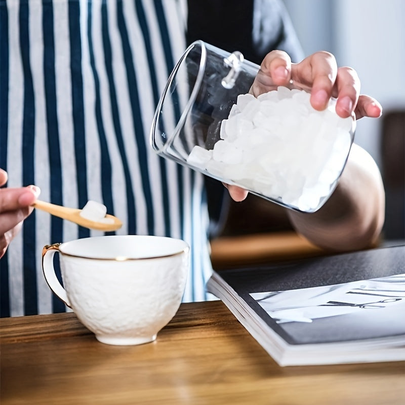 tarro de condimentos de vidrio redondo con tapa, recipiente apilable y a prueba de fugas para especias y organización de cocina