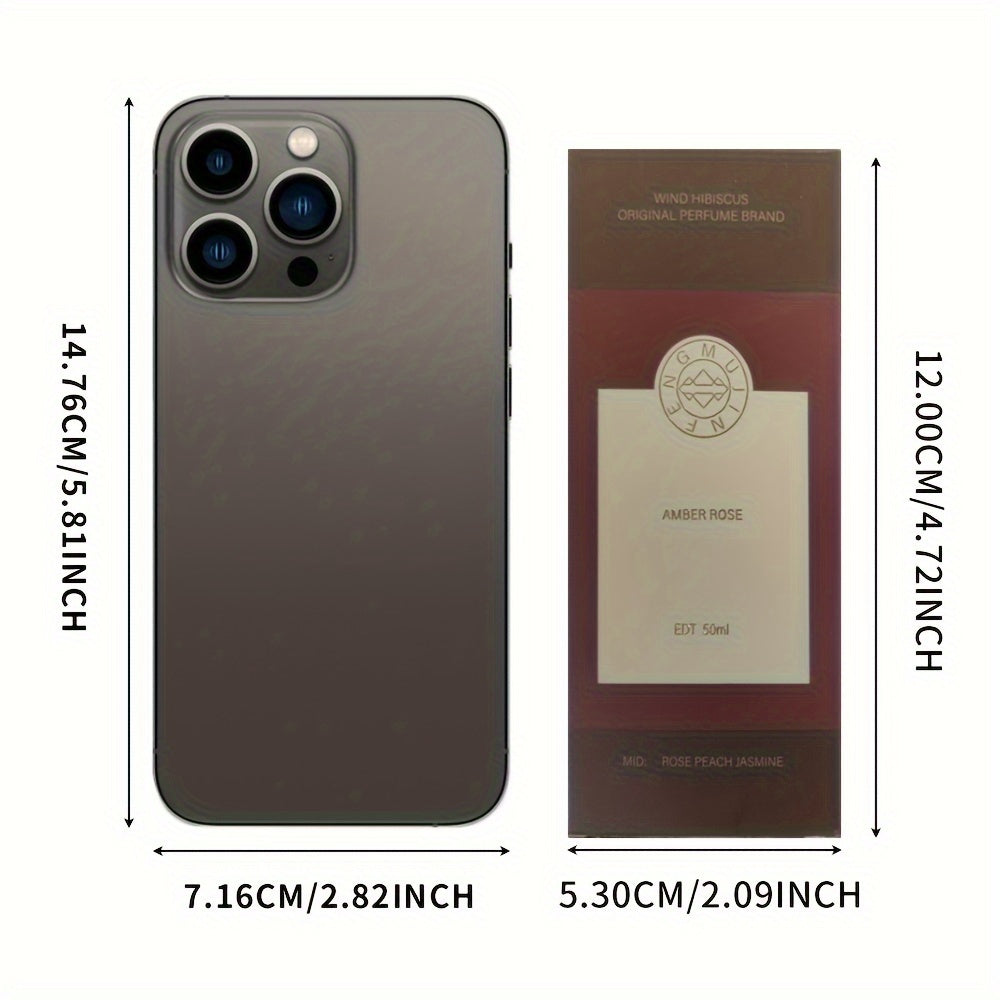 50ml Women's Amber Rose Floral Eau De Toilette Long-Lasting Romantic Perfume Gift