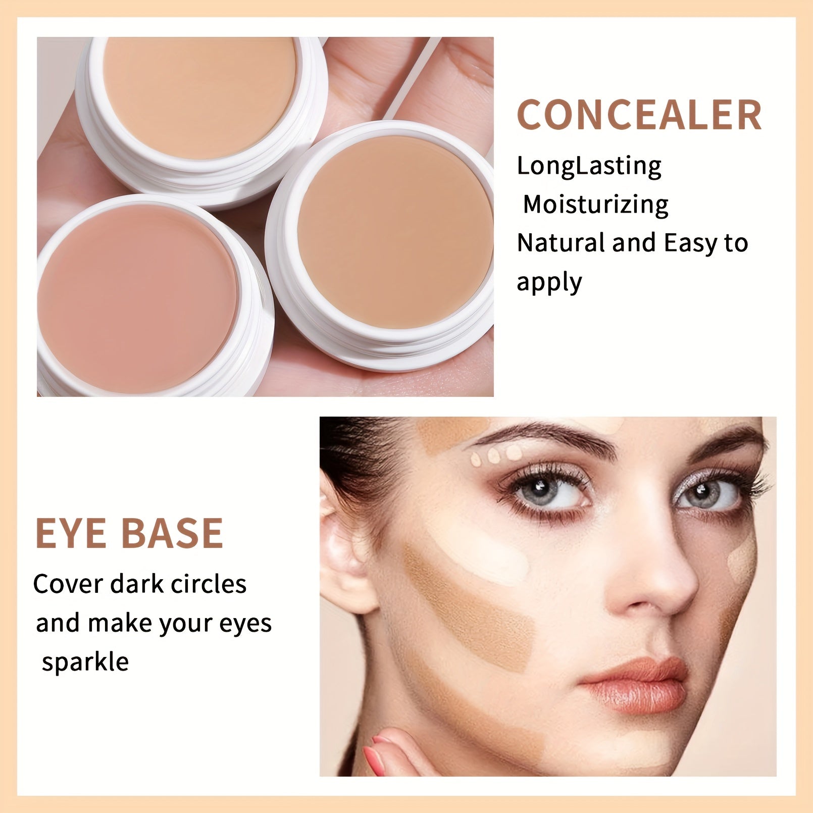 Full Coverage Concealer for Mature Skin Dark Circles Cover Spots Acne Marks Contouring