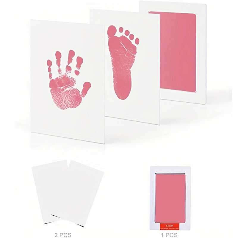 Baby Handprint Kit with No Wash Print Oil and Souvenir for Newborns and Pets