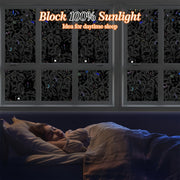 Black Tulip Glass Window Film Electrostatic Glueless Stickers for Home Office Decor