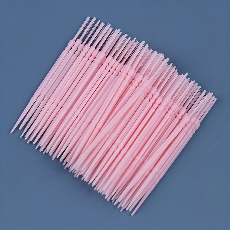 100 Pcs Double-Ended Interdental Brushes Dental Picks for Plaque Removal