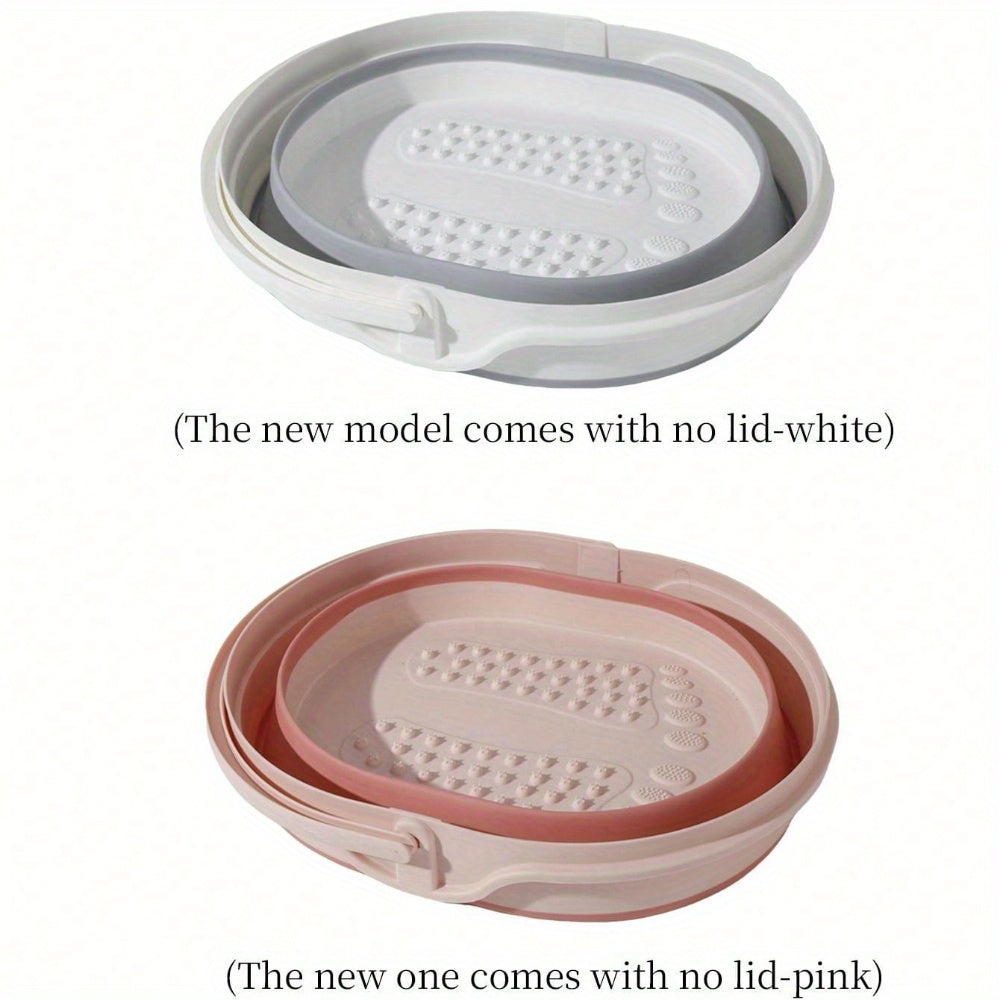 Qopqoq bilan portativ, egiluvchan oyoq vannasi chelak, mustahkam plastik, ergonomik tutqichlar va uy spa, dam olish va sayohat uchun sirpanmaydigan asos. Elektr energiyasi talab qilinmaydi.