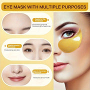 60 dona oltin kollagen gliserin ko'z maskalari, qattiqlashtirish va namlantirish uchun barcha turdagi teri uchun