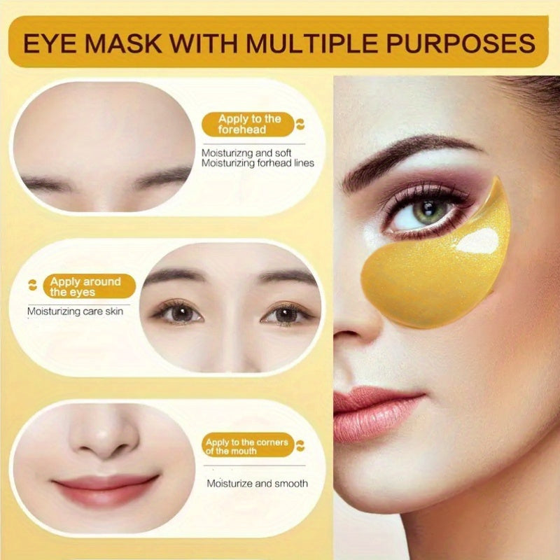 60 Pcs Gold Collagen Glycerin Eye Masks for Firming and Hydrating All Skin Types