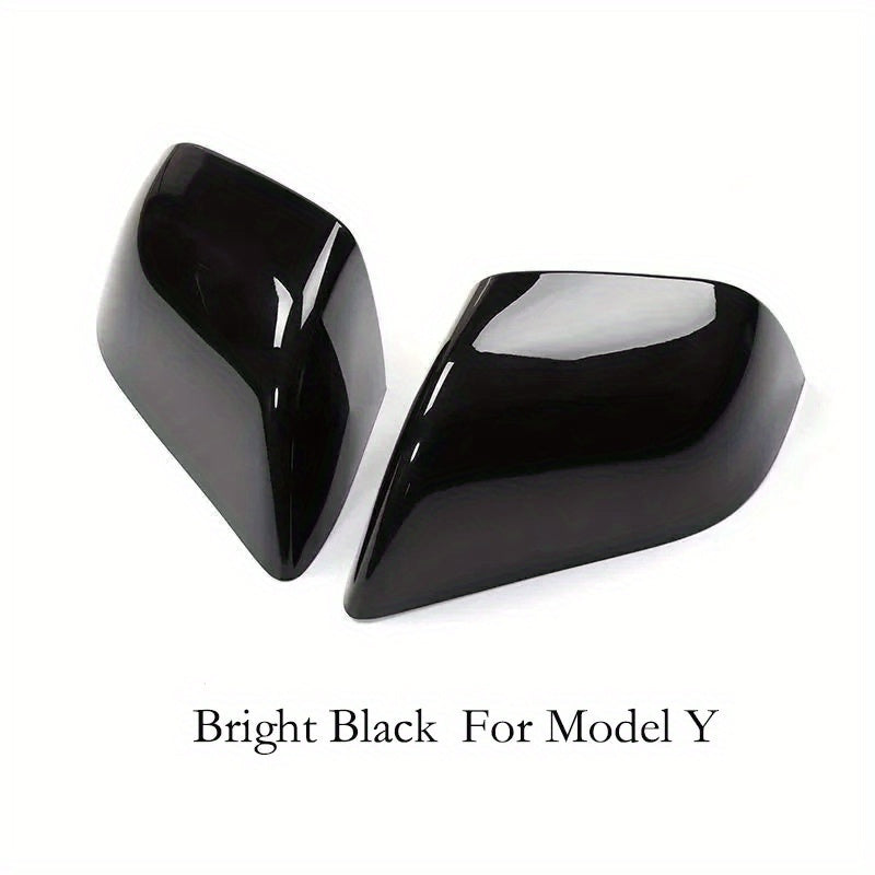 Rearview Mirror Cover Carbon Fiber Trim for Tesla Model Y Matte Finish