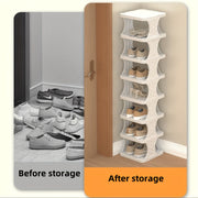 Organizador de zapatos de plástico de múltiples niveles para almacenamiento en pasillo y baño