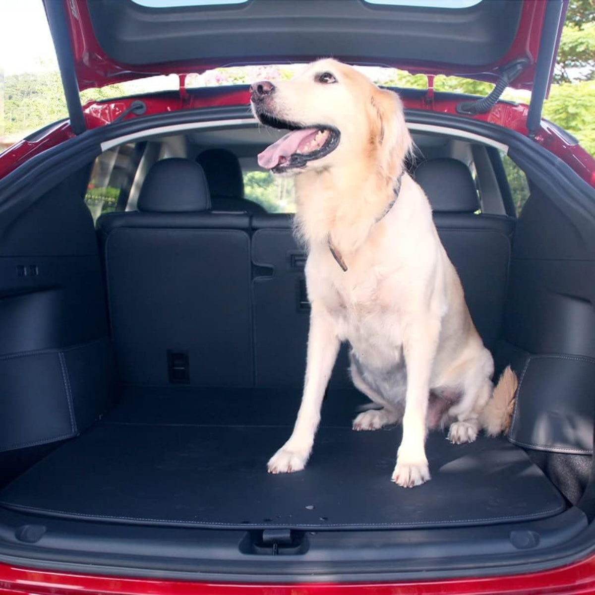 Car Trunk Mat Waterproof Leather Cargo Liner for Model Y with Raised Edges