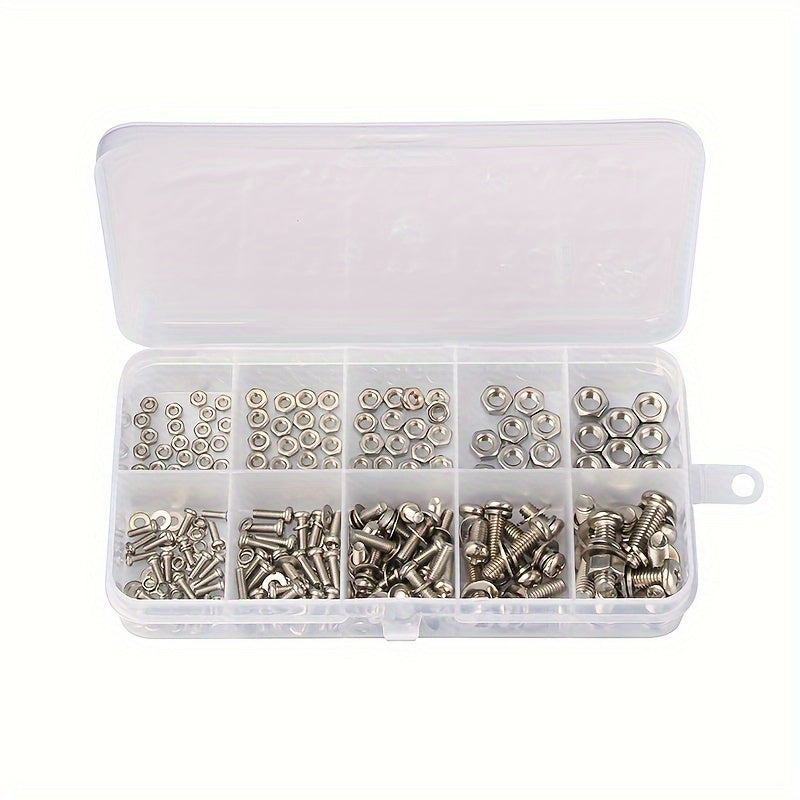 320 Piece Stainless Steel Hex Nut and Bolt Assortment Kit M2-M5