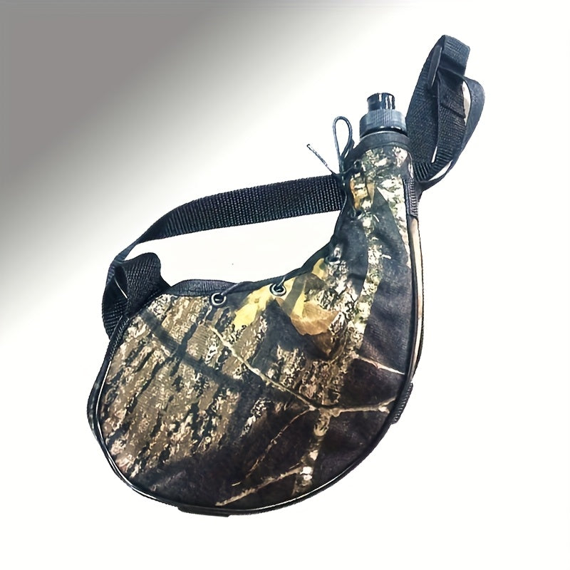 Suv o'tkazmaydigan ko'chma cho'l idishi, kamuflyajli sumkasi bilan, BPA dan xoli plastik oval shakldagi suv shishasi, ochiq havoda sarguzashtlar uchun, faqat qo'lda yuvish.