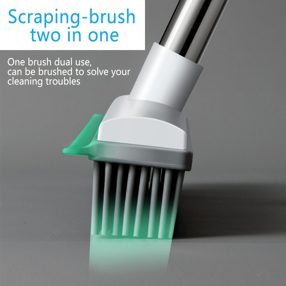 Uzaytiriladigan rezina qopqog'li supurgi, scraper, zanglamaydigan po'lat va silikondan, ko'p funktsiyali pol va hayvon tuklarini tozalash uchun