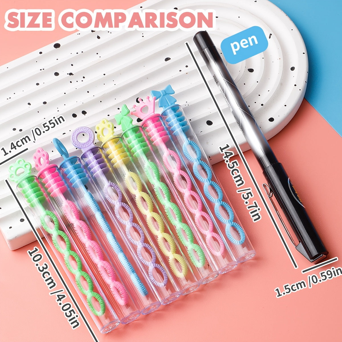 Set of 22 Mini Bubble Wands in Various Shapes for Parties and Events Non-Toxic Plastic