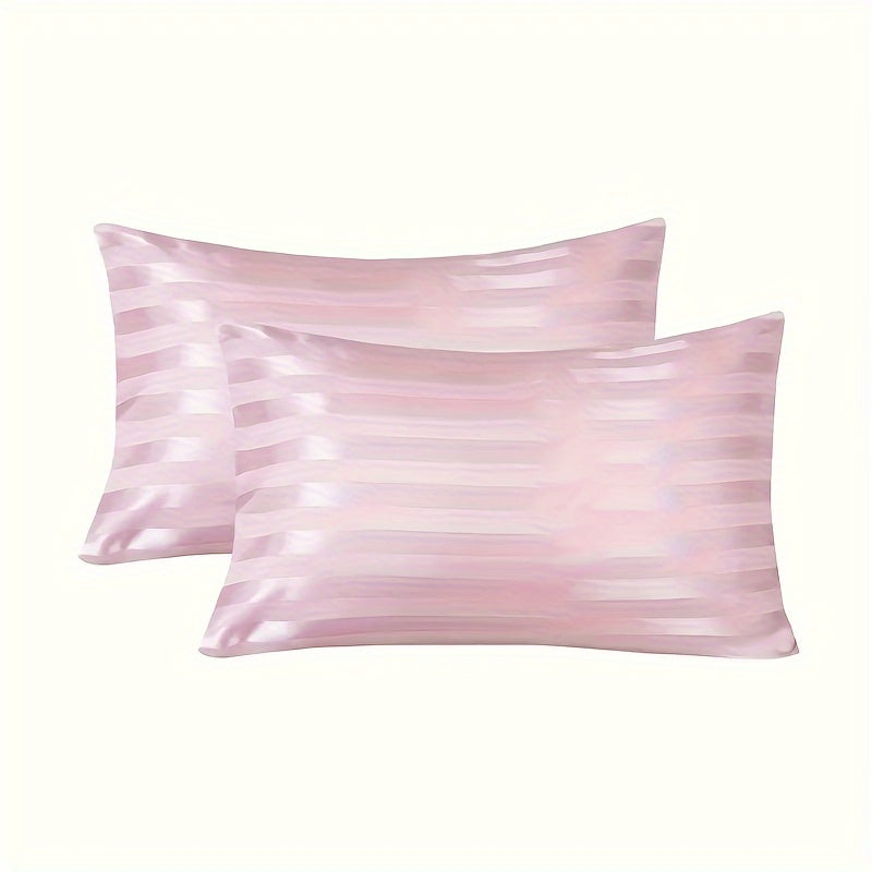 Black Hypoallergenic Polyester Pillow Cover with Satin Stripe for Bed