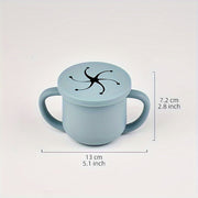 Bolalar va kichkina bolalar uchun yopingan qopqog'li bolalar uchun yuviladigan silikon yuviladigan oziq-ovqat saqlash uchun BPA-free mevalar va atıştırmalıklar uchun 0-3 yosh