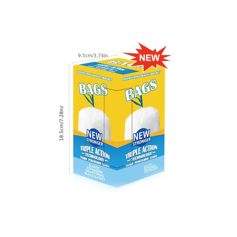 Bolsa de basura gruesa a prueba de fugas con asa de cuerda de atar para limpieza en el hogar y la oficina