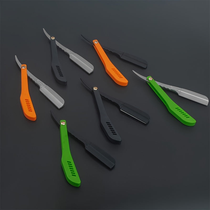 Herramienta de afeitado manual retro con hoja reemplazable para barba plegable para hombre