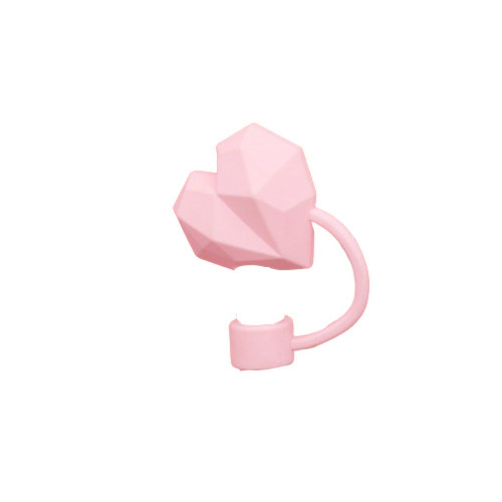 Heart-Shaped Silicone Straw Stopper for Cups with Dust-Proof Spill-Resistant Cover