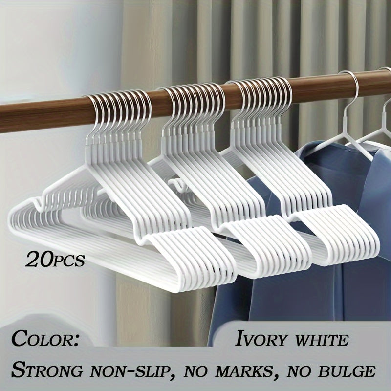 Set of 20 Heavy Duty Metal Hangers Non-Slip for Coats Suits Dresses