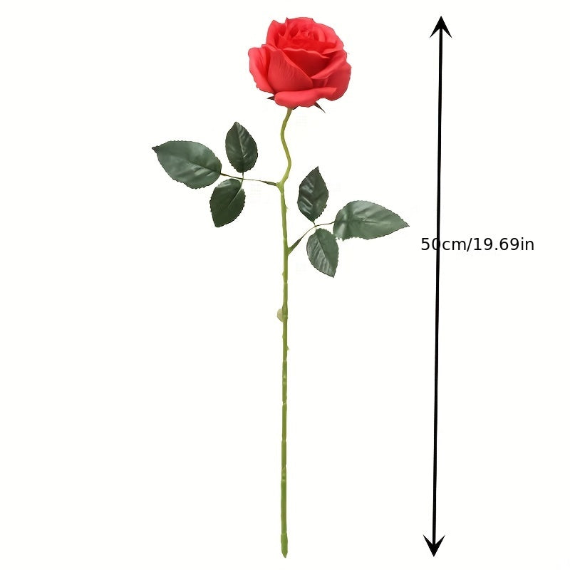 Artificial Roses with Stems for DIY Decorations and Events, 10 Pack
