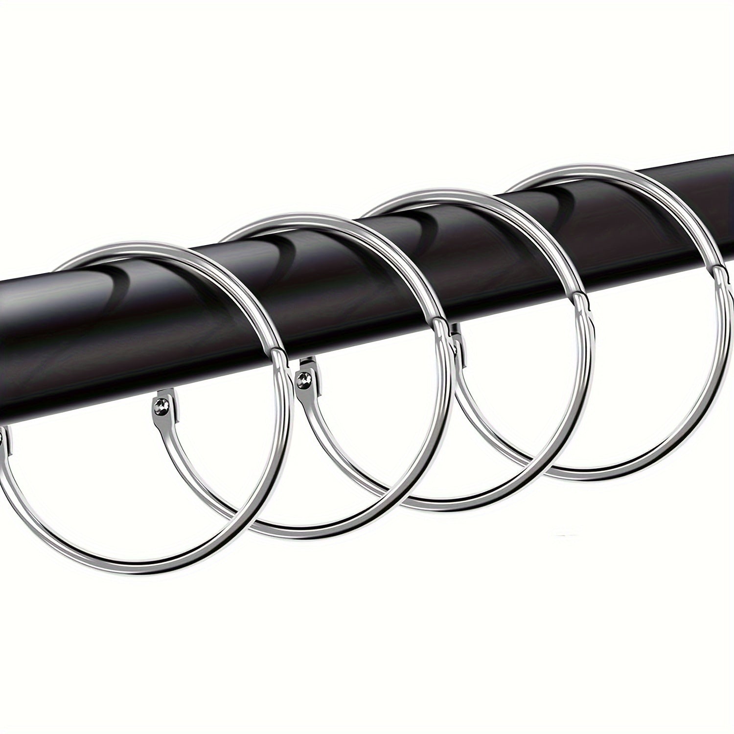 Водонепроницаемые и ржавчинеустойчивые регулируемые крючки для штор в виде колец для душа в наборах по 12 или 24 штуки. Легко устанавливаются для декора ванной и спальни.