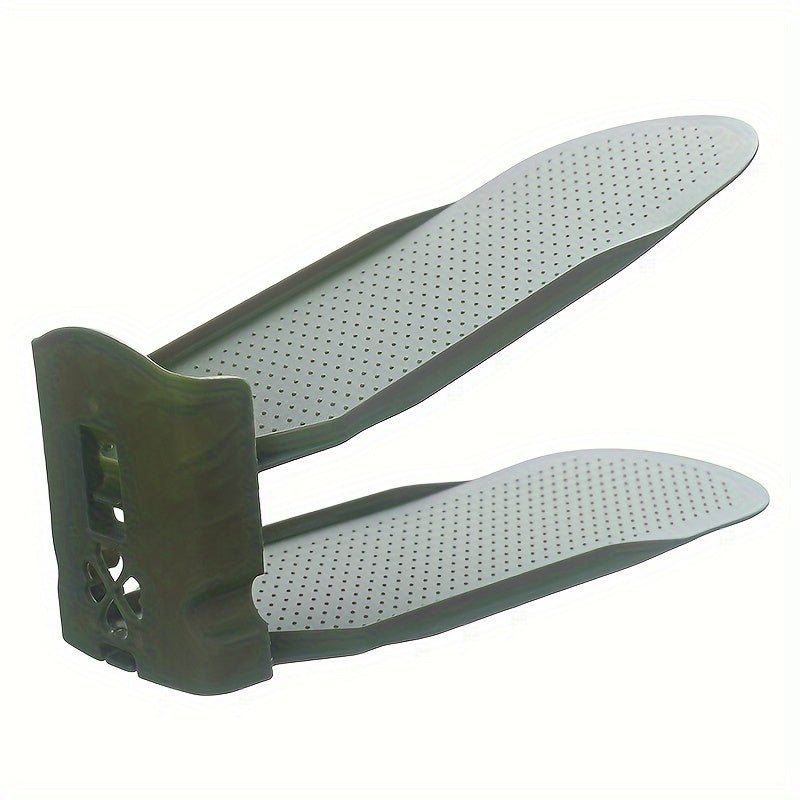 Регулируемая полка для обуви с двумя уровнями и вставной конструкцией, экономящей место