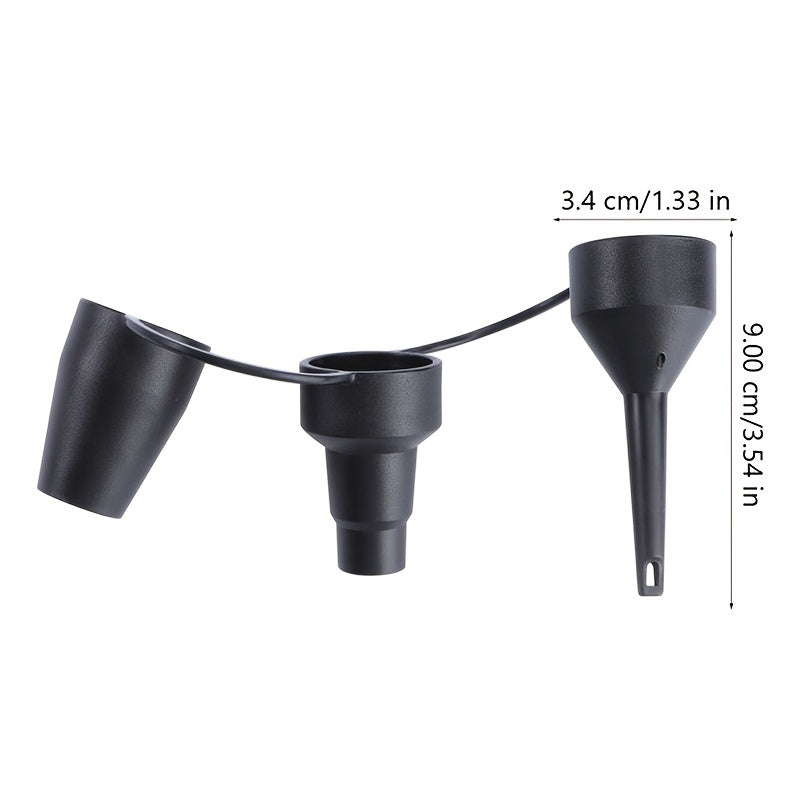 Air Compressor Nozzle Replacement Inflator Adapter with 3 Sizes Black