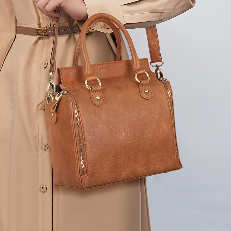 Moda ayollar uchun to'plam sumkasi, sozlanadigan yelka tasmasi, bir nechta bo'limlar va katta sig'imga ega, shu jumladan makiyaj sumkasi.