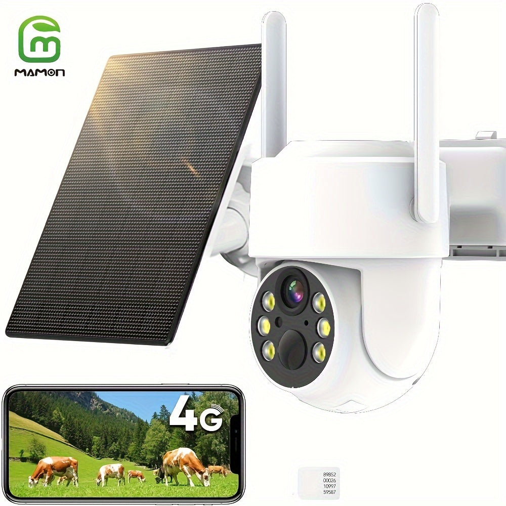 Wi-Fi quyosh energiyasida ishlaydigan 2K PTZ xavfsizlik kamerası, kechqurun ko'rish, harakatni aniqlash, ikki tomonlama audio, spotli nurni o'z ichiga oladi