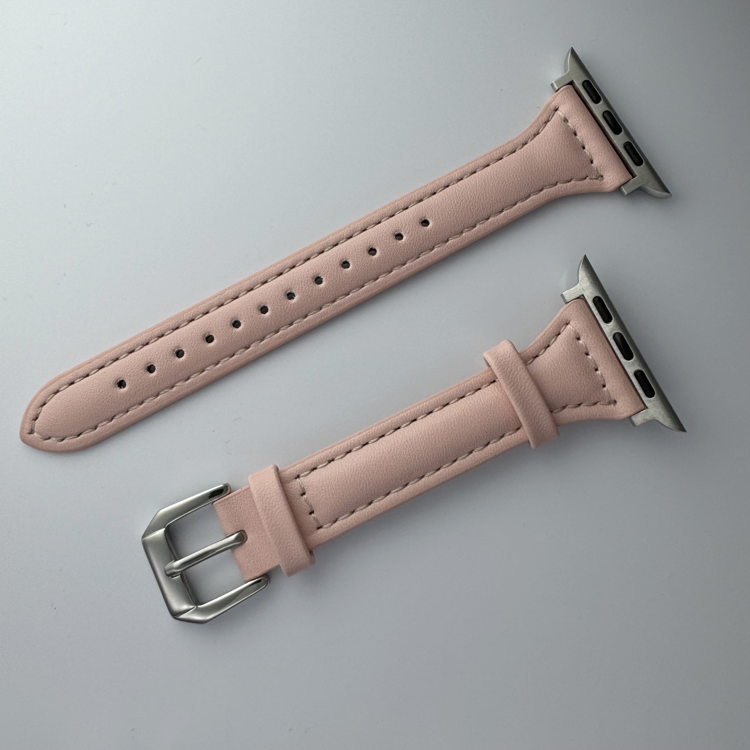 Ultra-Thin Synthetic Leather Watch Strap for iWatch Series 3 4 5 6 7 8 9 Ultra SE