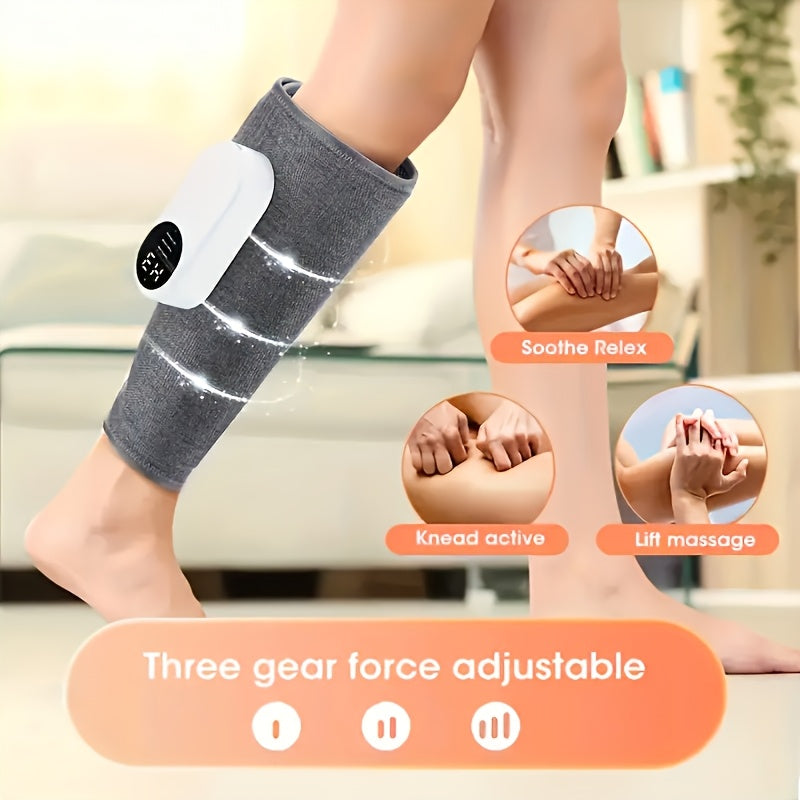 Cordless USB Rechargeable Air Compression Leg Massager with Heat and 3 Intensity Levels