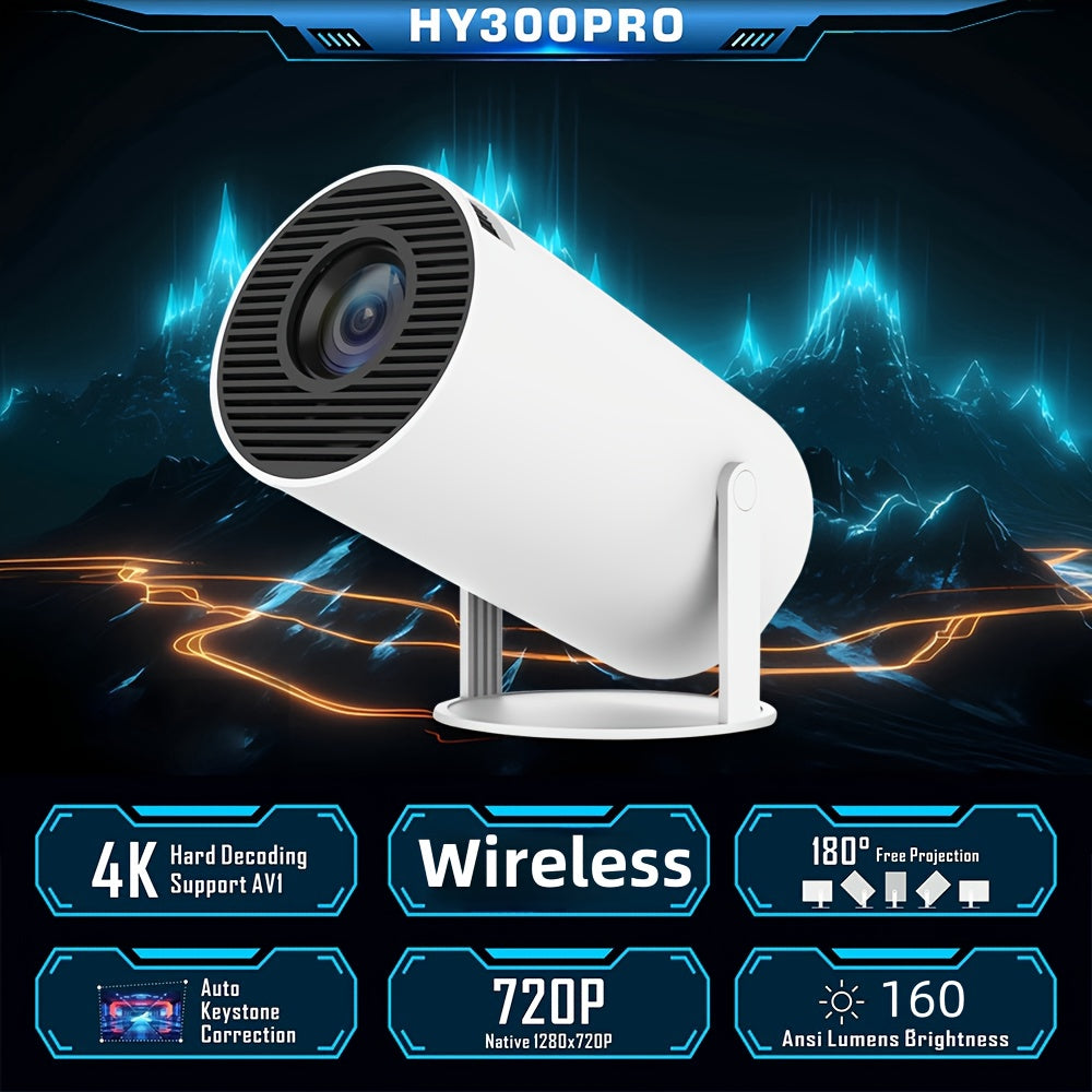 Portable Android Projector 200 ANSI 4K 1080P WiFi 6 Smart Home Cinema