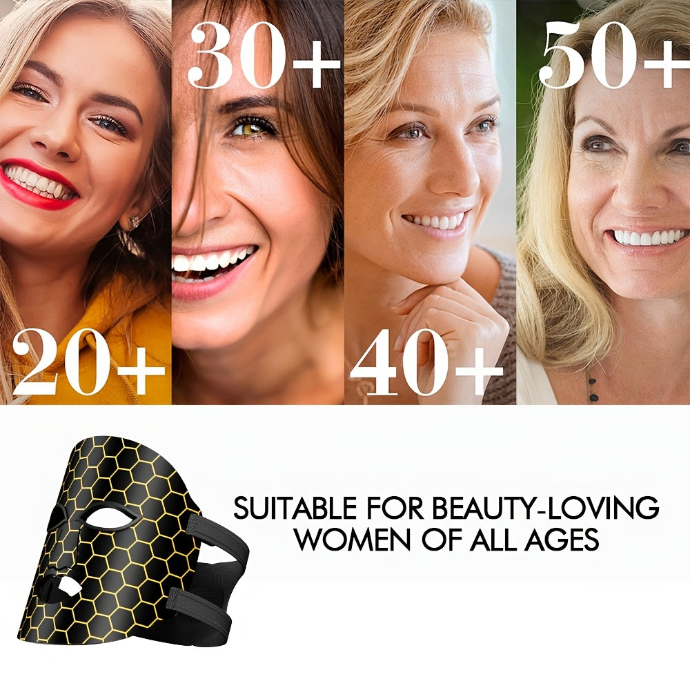 Dispositivo portátil de cuidado de la piel con siete opciones de luz de color máscara facial de terapia de luz recargable