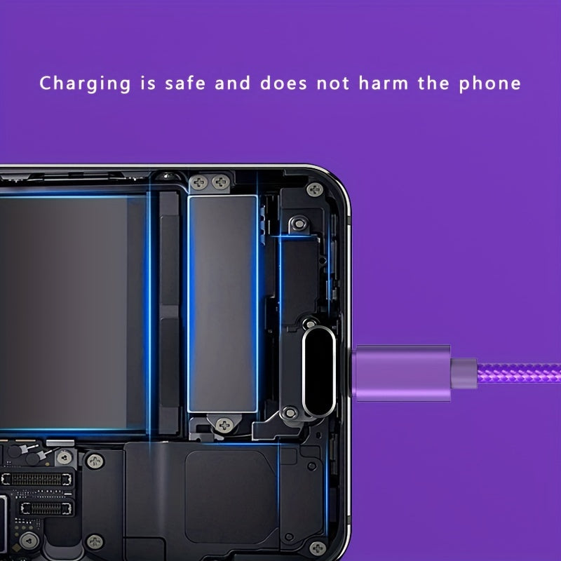 Nylon USB C Charging Cable Fast Charging Data Sync for Smartphones