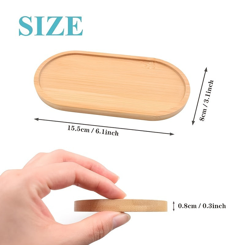 Bamboo Bathroom Organization Tray for Glass Bottles Candles and Decor