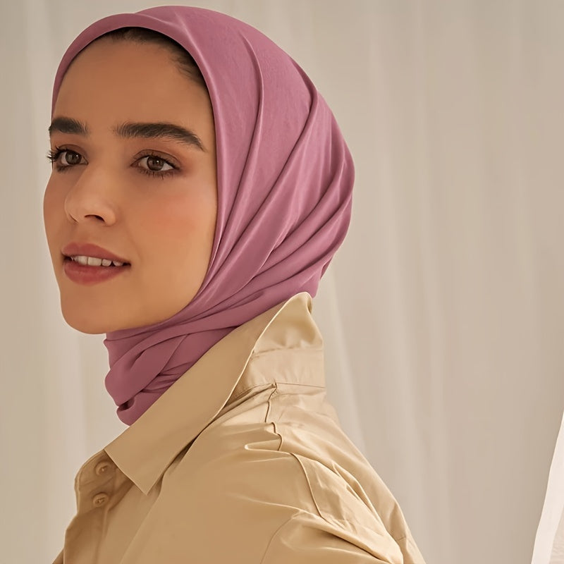 Ayollarning nafas oladigan chiffon hijabi, toza marjon bezaklari, Ramazon uchun qulay