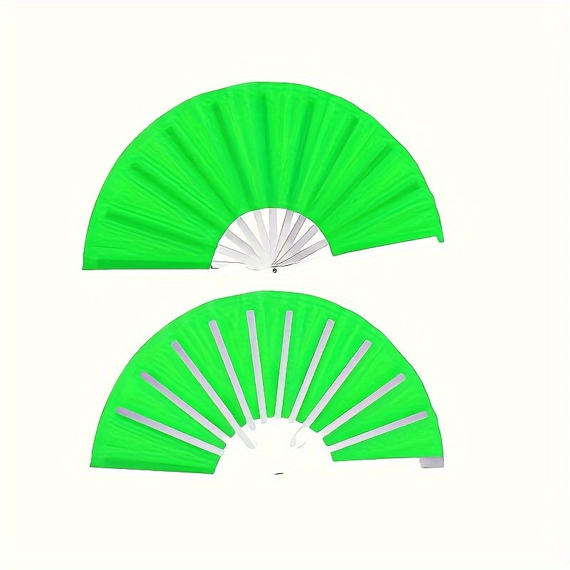 Foldable Nylon Cloth Fan for Dance Martial Arts Performance Non-Skid Grip