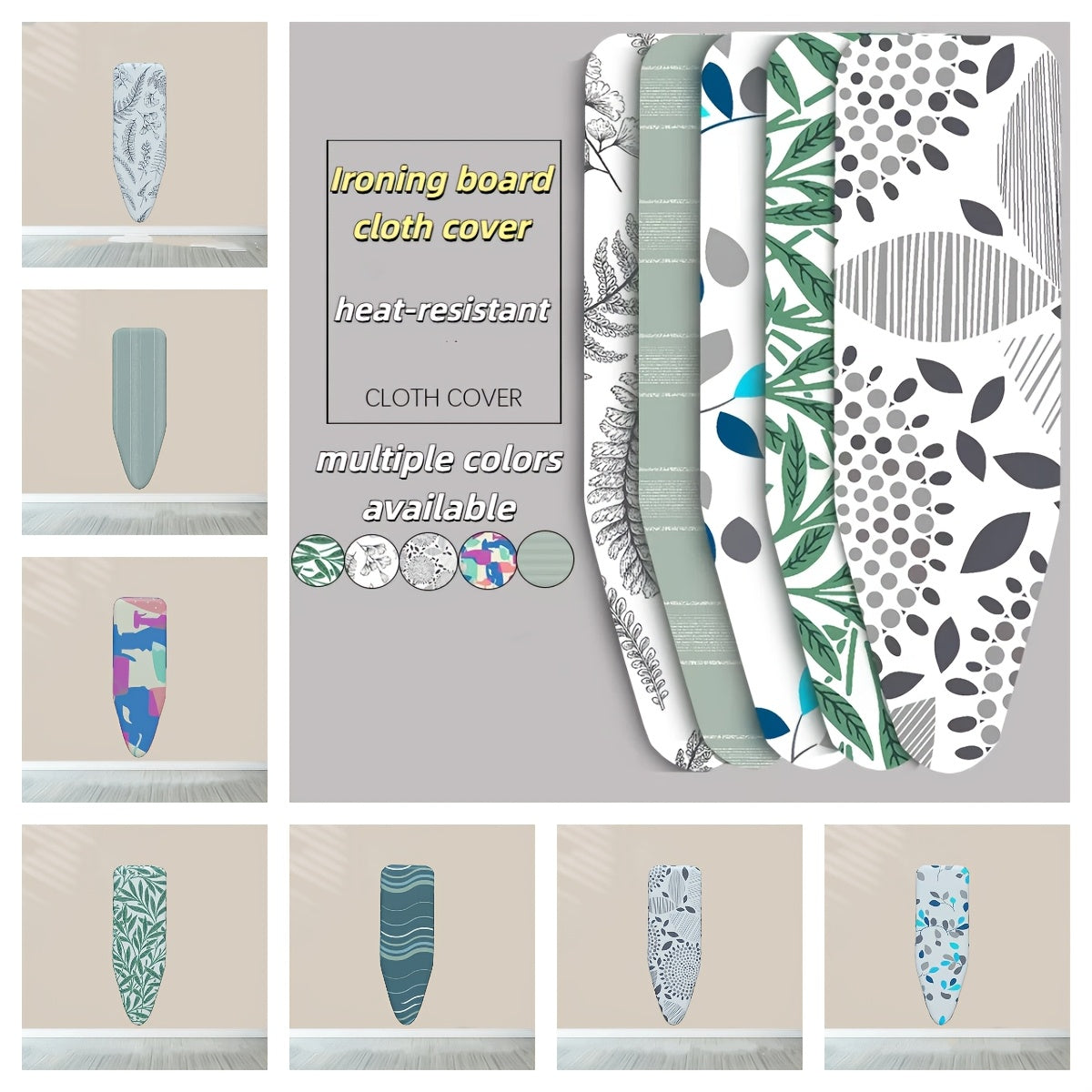 Funda de tabla de planchar con aislamiento térmico 90cm x 30cm, lavable y colorida