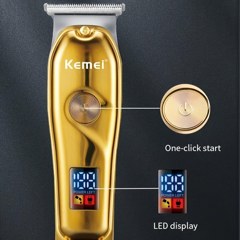 Recortadora de cabello eléctrica con pantalla digital, recargable, inalámbrica