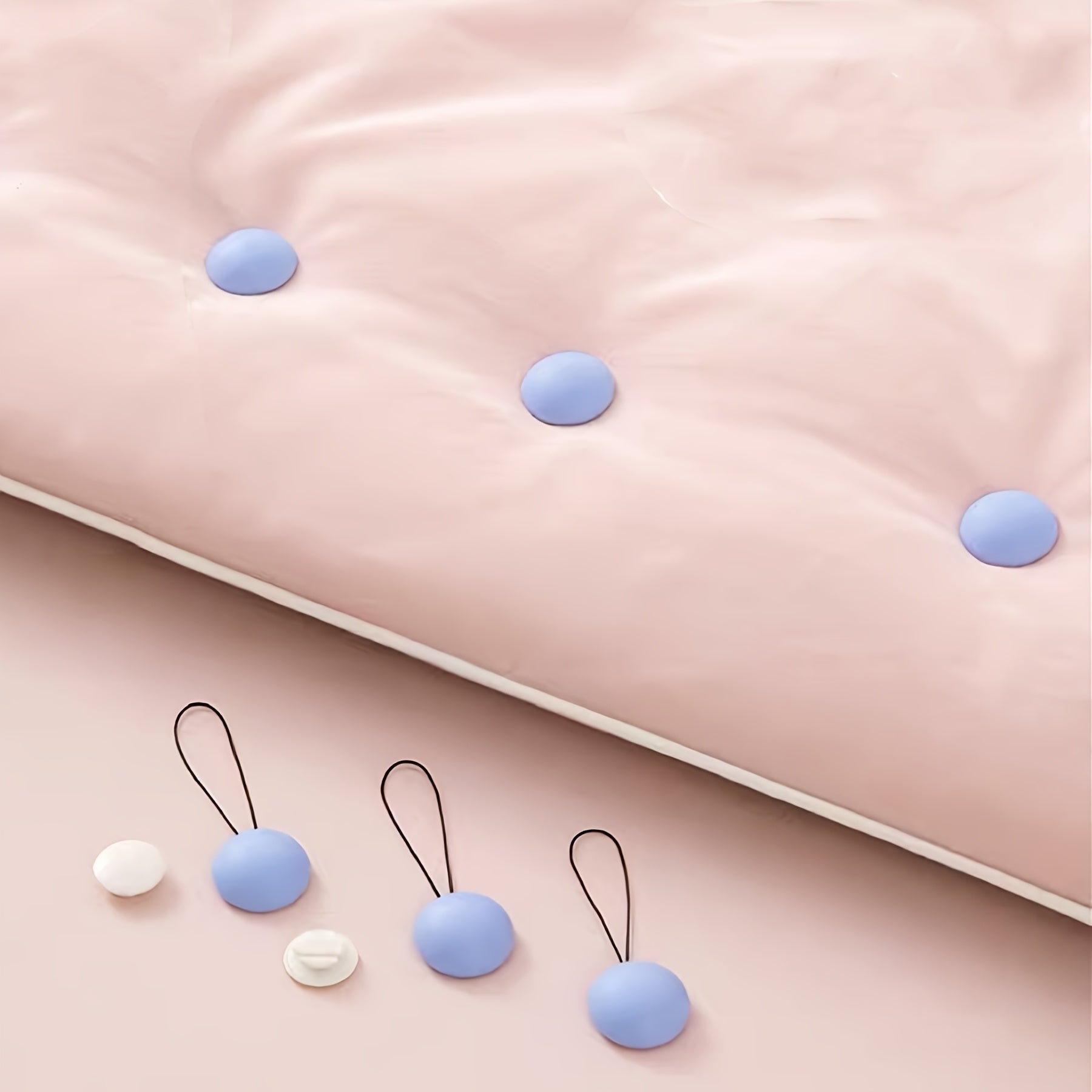 6 dona ko‘k non-slip yostiq ushlagichlari, yostiq va qoplamalar uchun yostiq tutgichlar