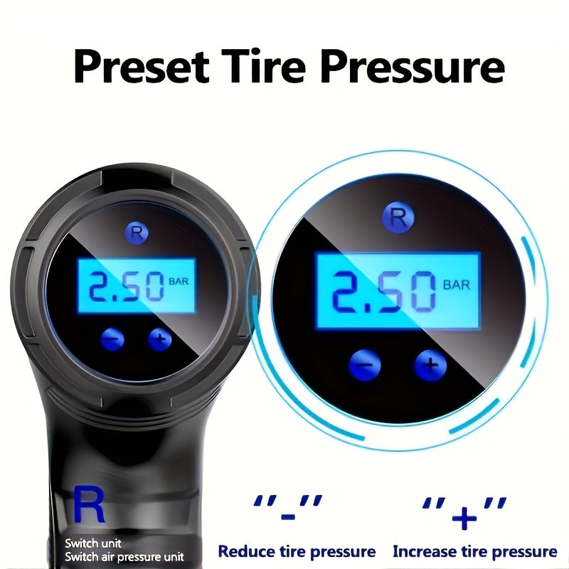 Portable Car Air Pump Electric Tire Inflator Wired Compact Universal