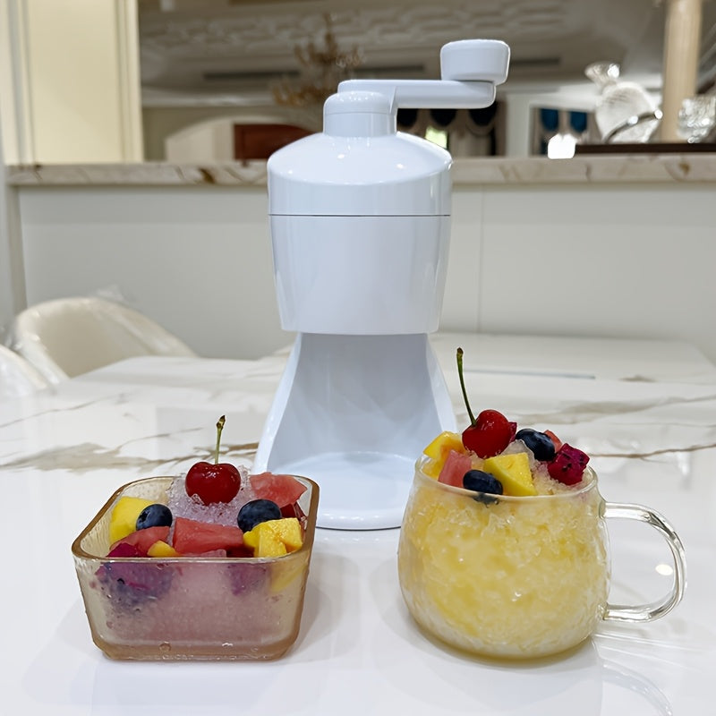 Uy uchun Snow Cone Machine, 3 ta muz blok shaklida qoliplar bilan, qo'lda boshqariladigan qo'l vintli.