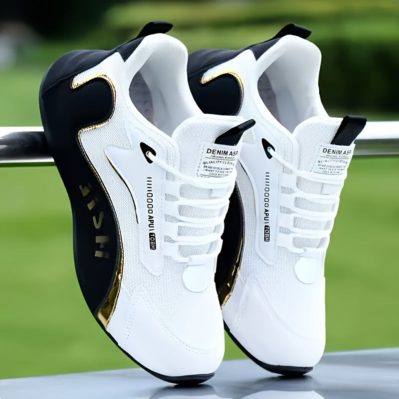 Men's Color Block Sneakers with Soft Non-Slip Sole for Casual Outdoor Activities