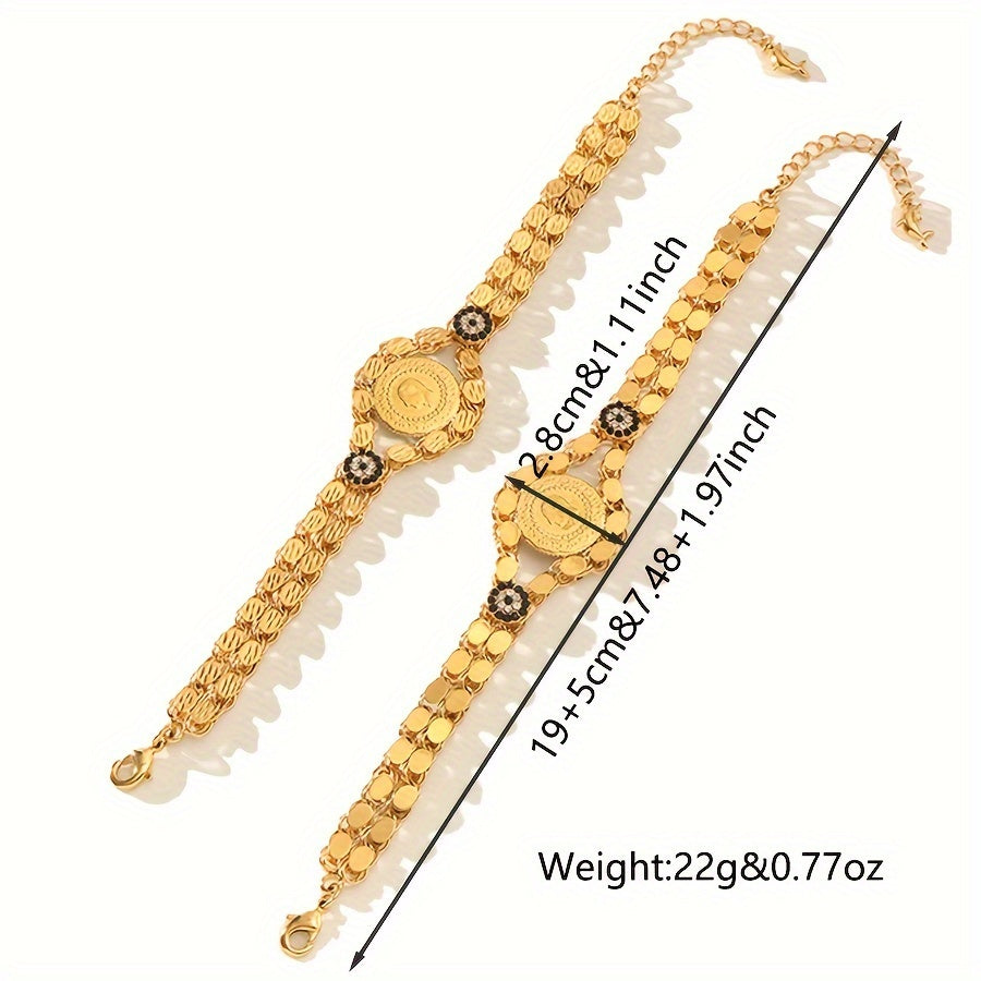 Ayollar uchun mis qotishmasidan yasalgan tanga taqinchoq, etnik minimalistik zargarlik, oltin bilan qoplangan, kundalik kiyim uchun