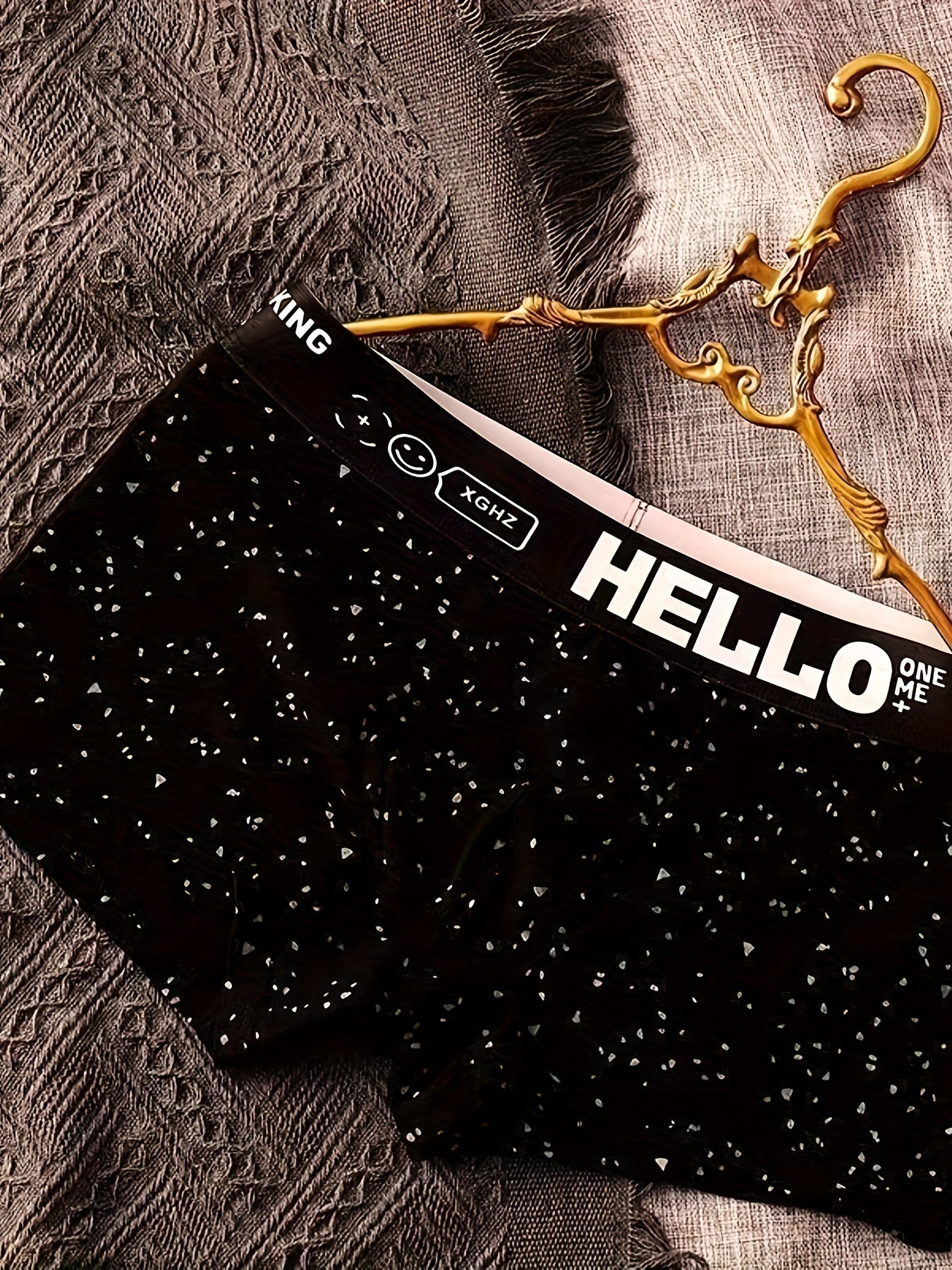 Men's Boxer Briefs with Soft Sweat-Wicking Fabric and Star Print Design