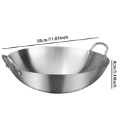 Stainless Steel Wok Commercial Grade Heavy Duty Restaurant and Home Use