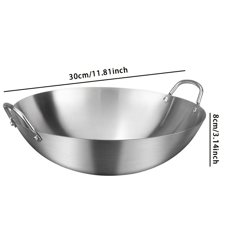 Stainless Steel Wok Commercial Grade Heavy Duty Restaurant and Home Use