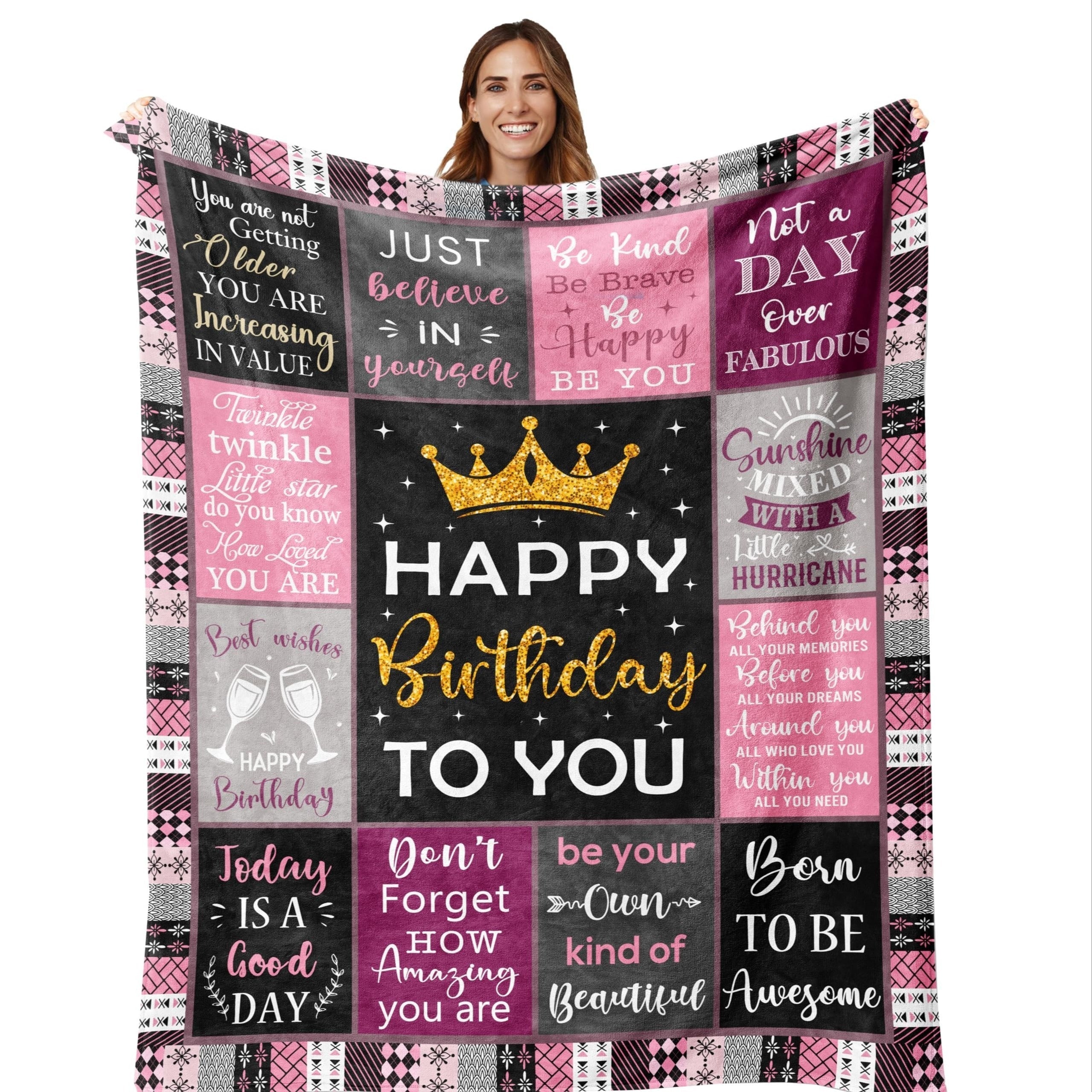 Decorative Blanket for Women Cozy Sofa Throw Gift for Moms Daughters Friends