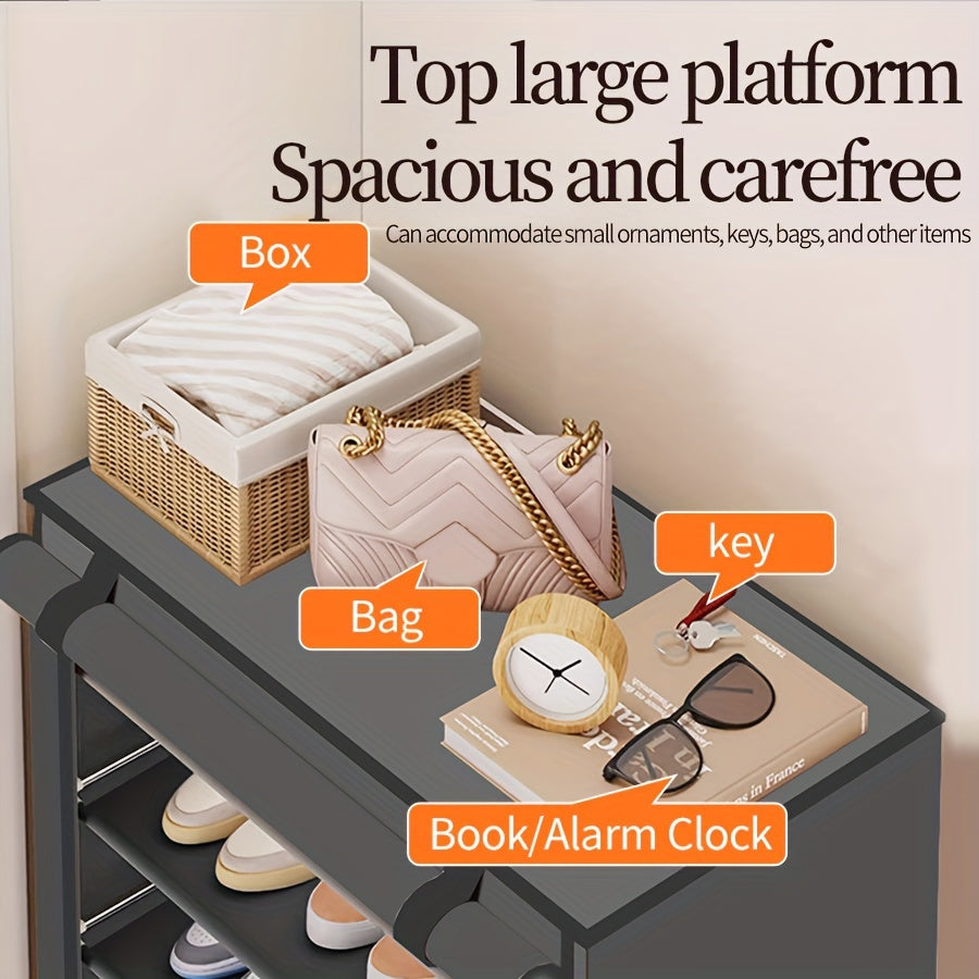 10-Tier Shoe Rack with Dust Cover, Vertical Storage for Bedroom Doorway