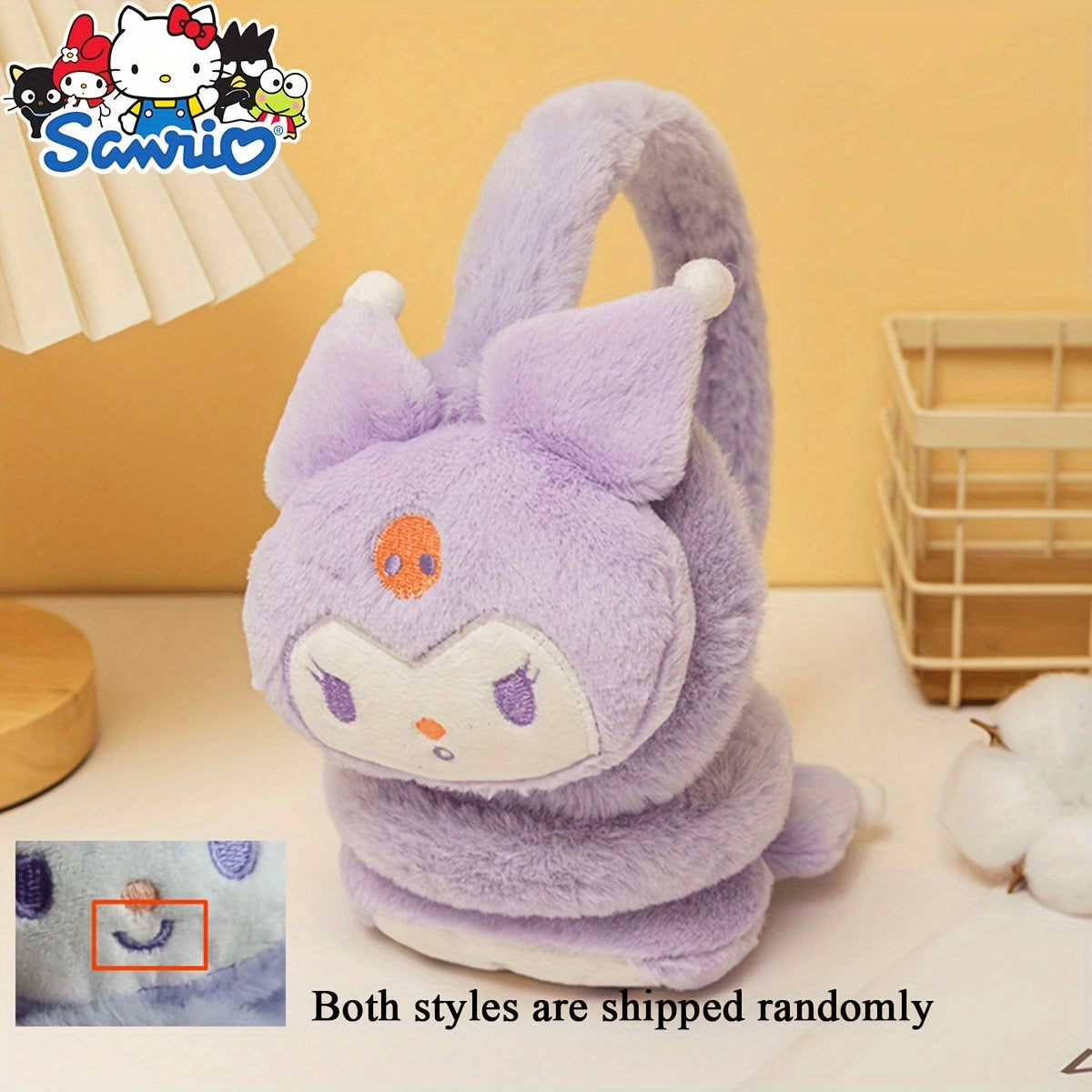 Plush Earmuffs for Winter with Cartoon Characters, Stretchable Polyester, Cozy Knit